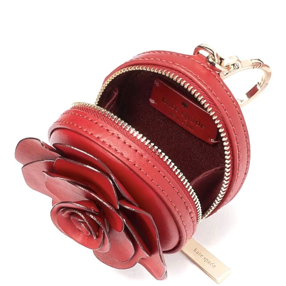 Disney x Kate Spade Beauty And The Beast Flora 3D Rose Bag Charm Coin Purse - Picture 6 of 7